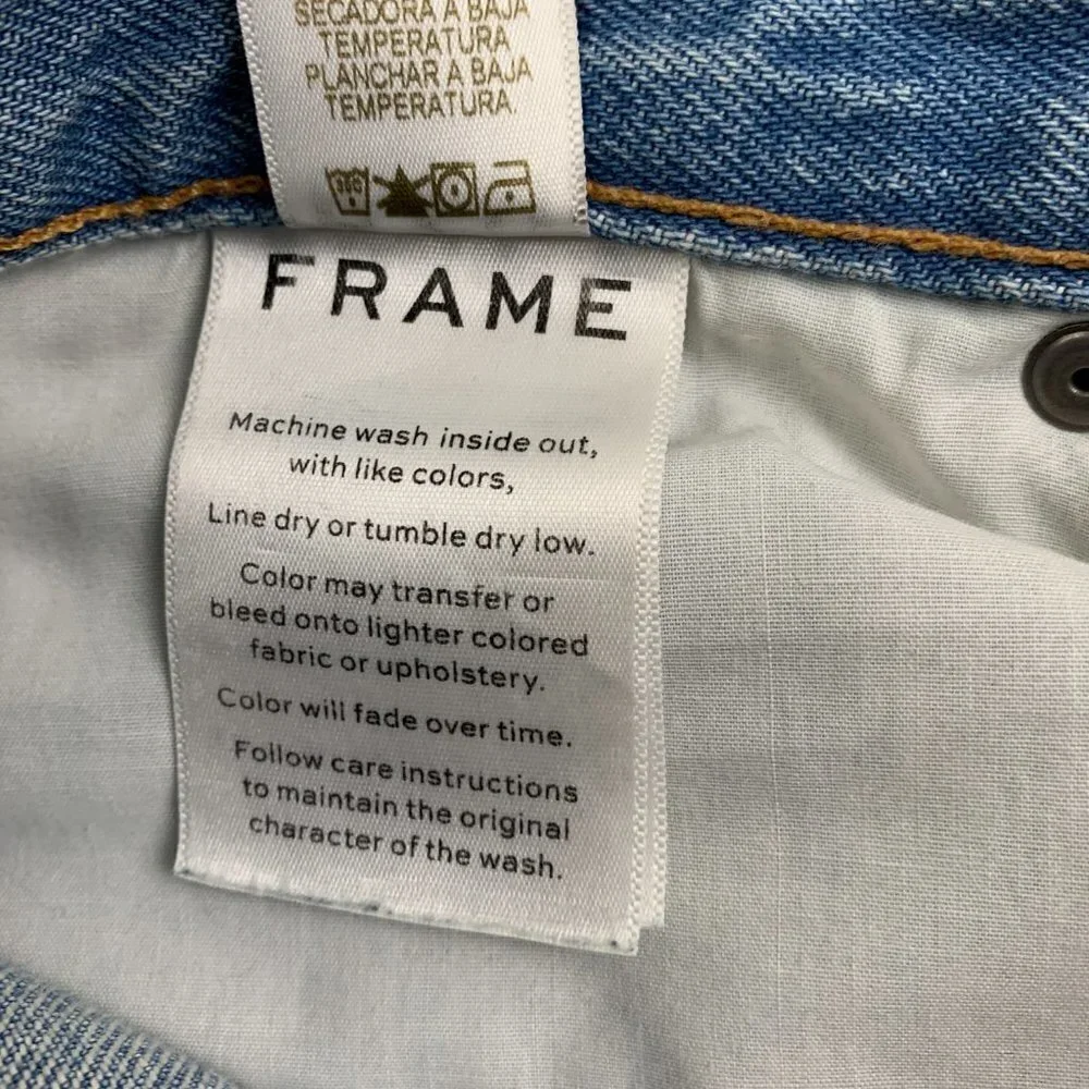 Frame Denim Rigid Re-Release Le Original Skinny Light-Wash Jeans Women's Size 28